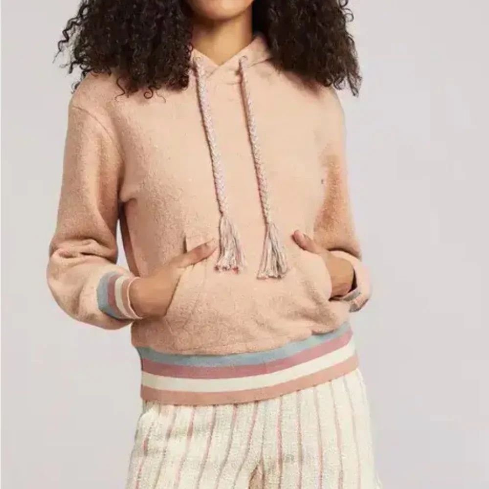 Free people Tan Wool Hoodie Oversized Pullover Sweater(Size XS/S)